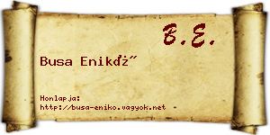 Busa Enikő névjegykártya